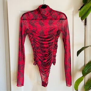 Free People Moon and Stars Long sleeve Mesh Bodysuit